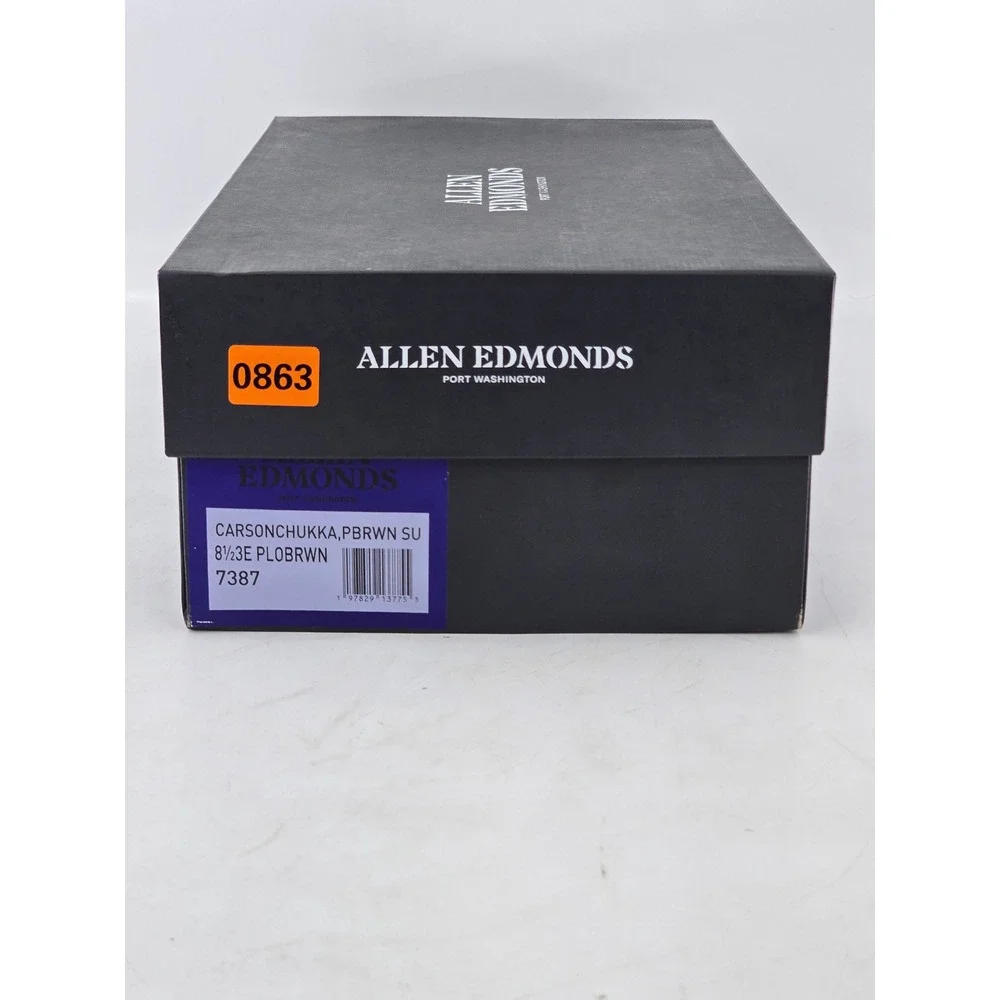 Allen Edmonds Carson Chukka Mens 8.5 EEE Brown Suede Boots -NEW